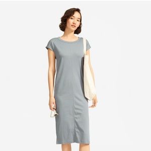 Everlane The Luxe Cotton Side-Slit Tee Dress